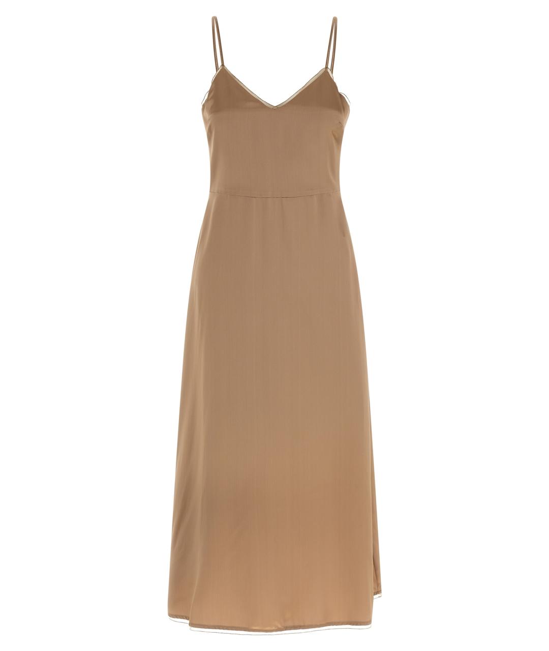 FABIANA FILIPPI Бежевое вискозное платье, фото 2