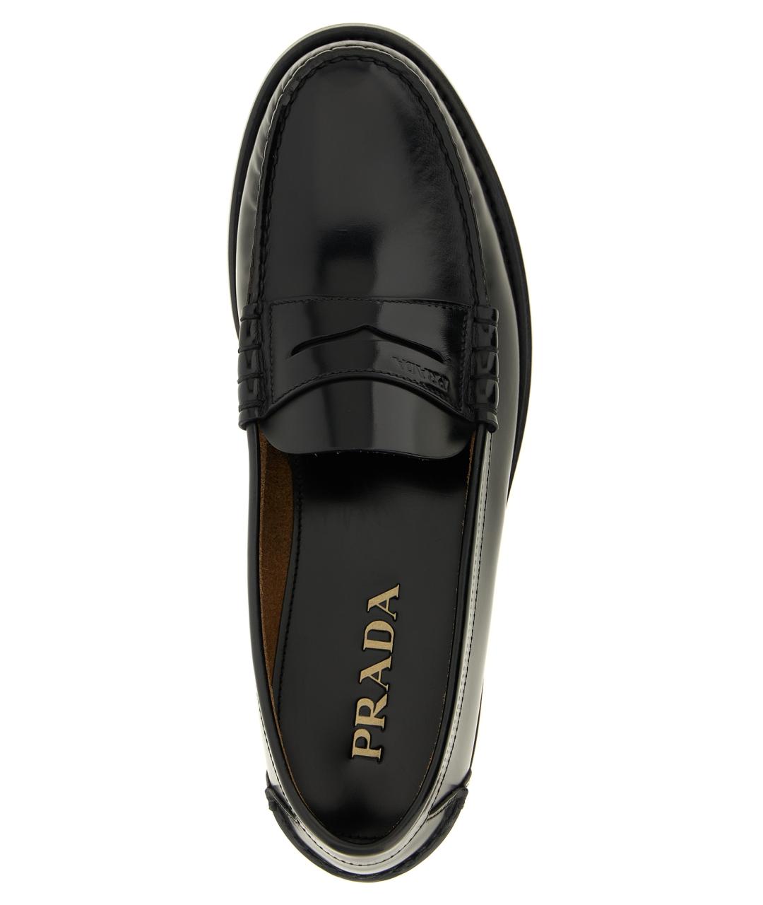 PRADA Черные кожаные лоферы, фото 4