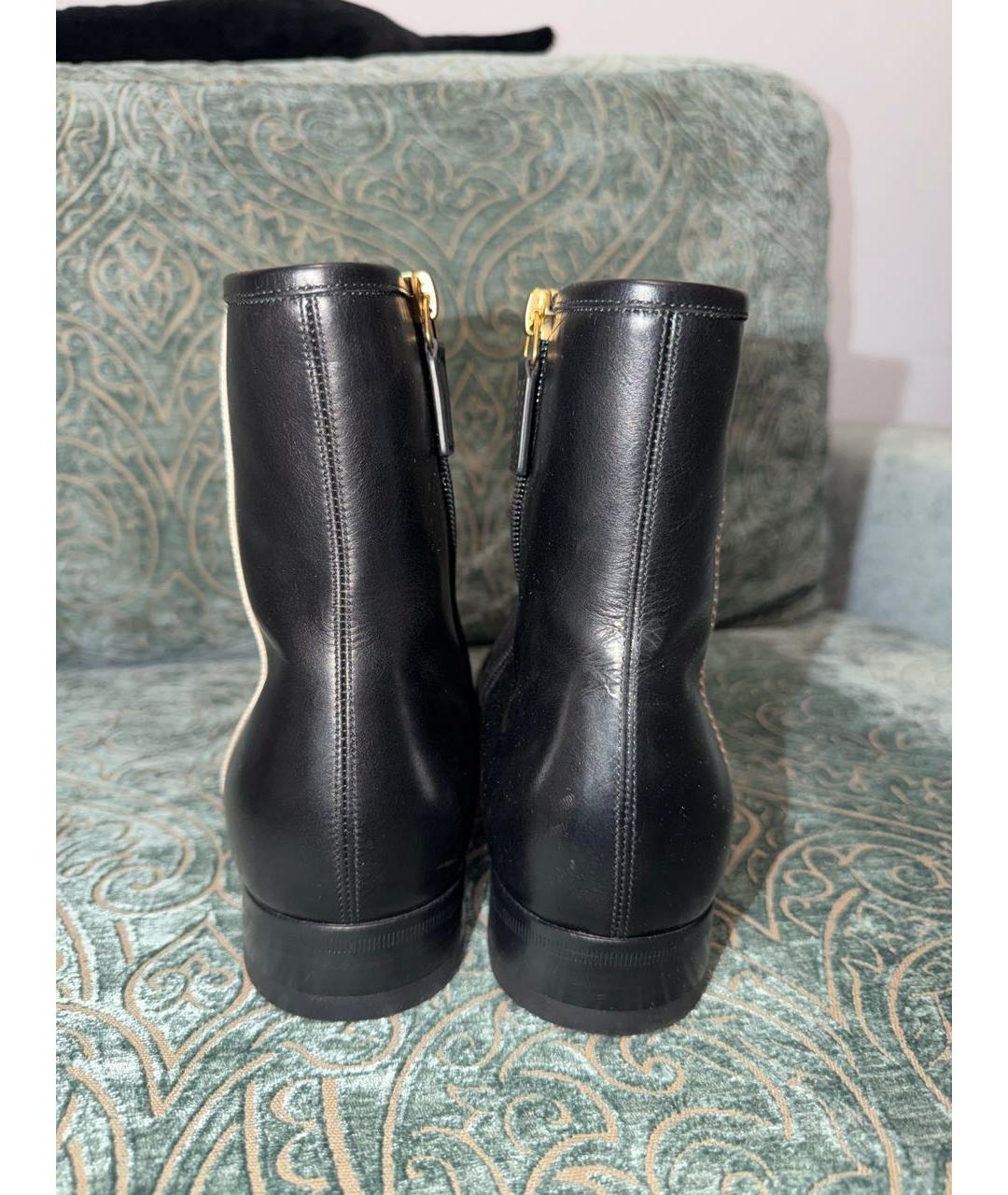 GUCCI Черные кожаные высокие ботинки, фото 4