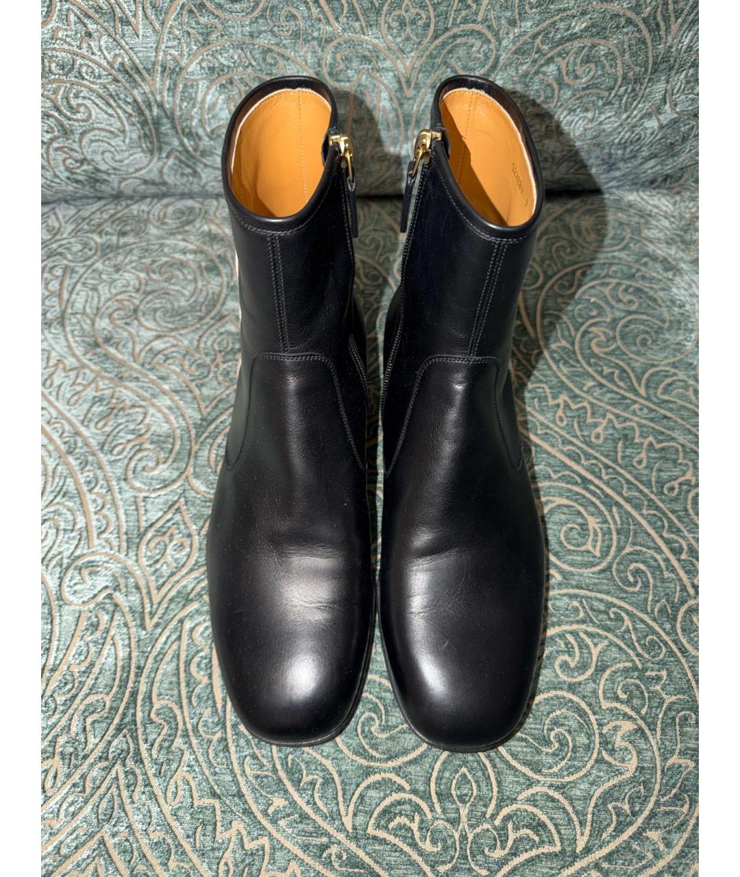 GUCCI Черные кожаные высокие ботинки, фото 2