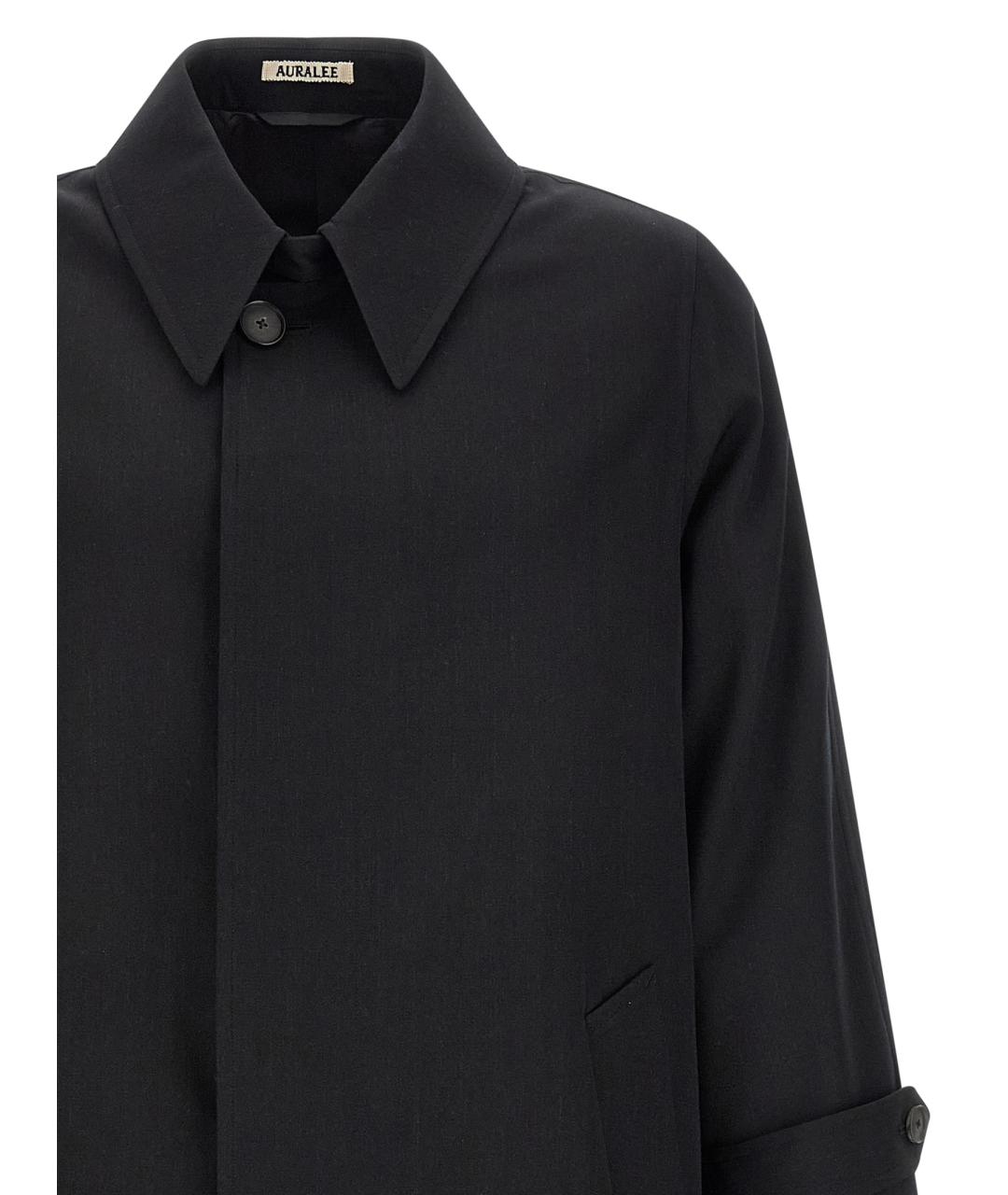 AURALEE Черный шерстяной тренч / плащ, фото 3