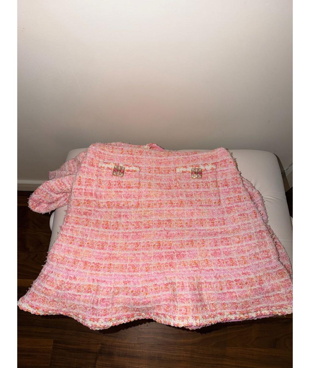 SELF-PORTRAIT Коралловое твидовое коктейльное платье, фото 4