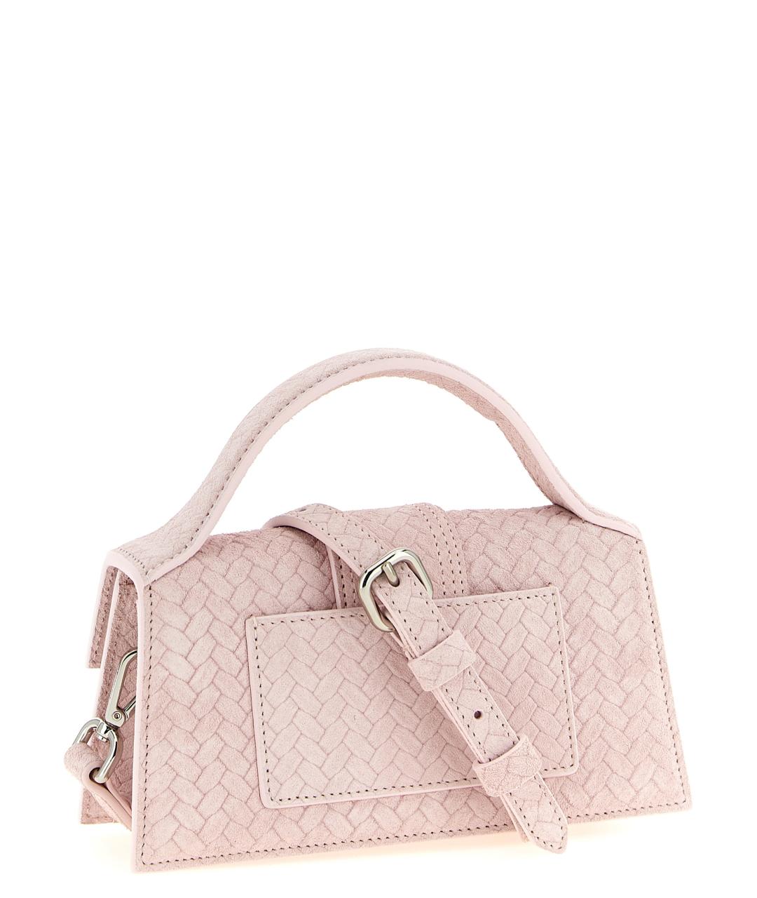 JACQUEMUS Розовая замшевая сумка через плечо, фото 2