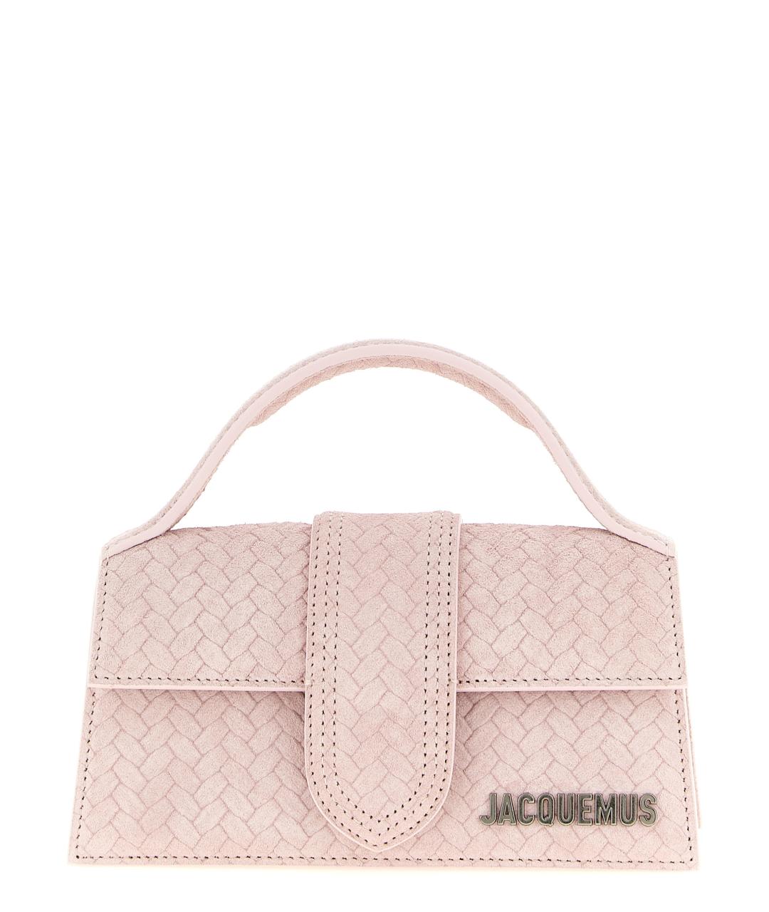 JACQUEMUS Розовая замшевая сумка через плечо, фото 1