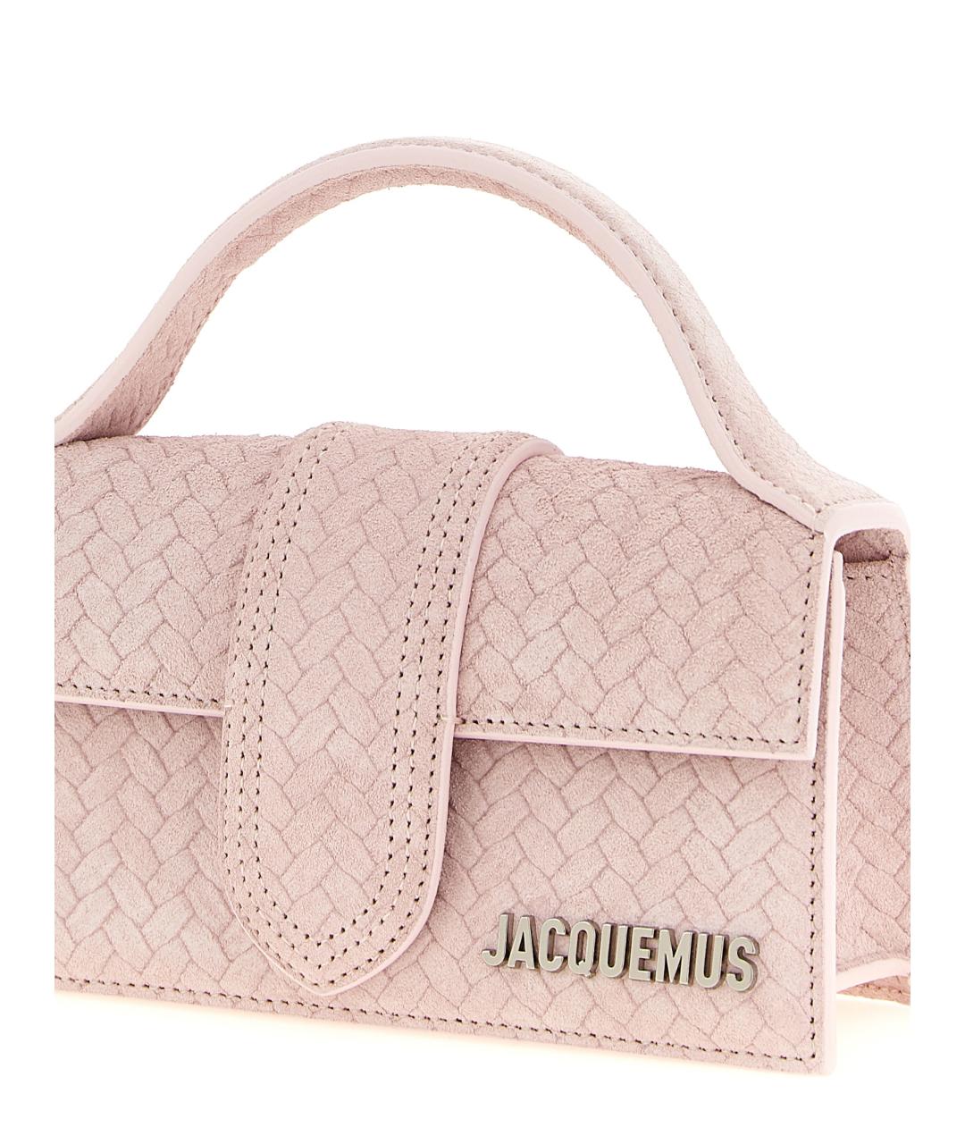 JACQUEMUS Розовая замшевая сумка через плечо, фото 3