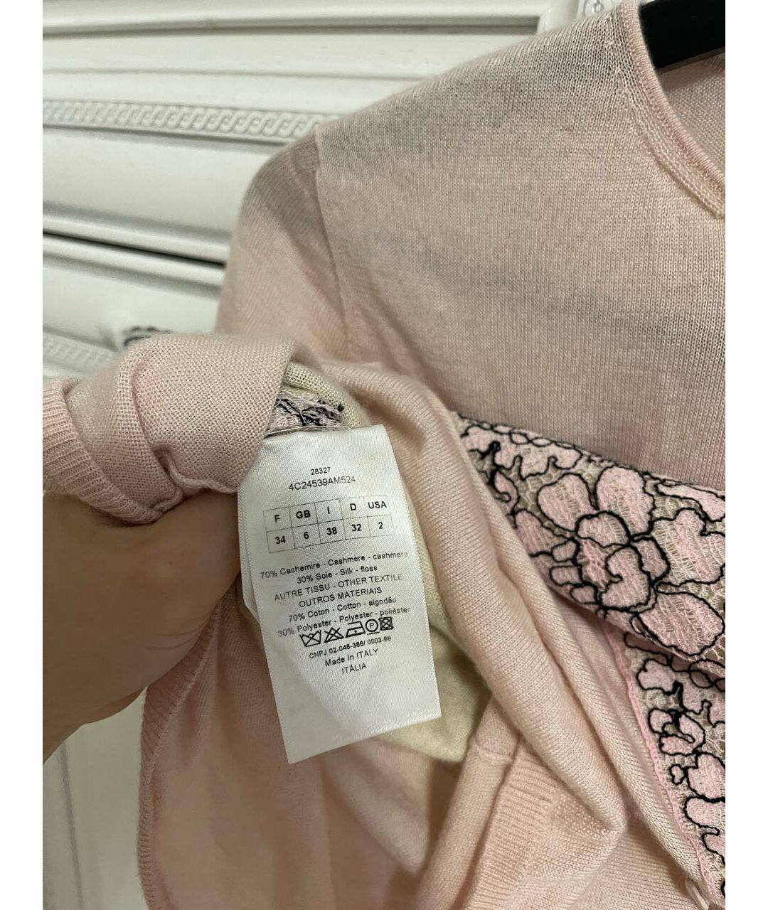 CHRISTIAN DIOR Розовая кашемировая футболка, фото 3