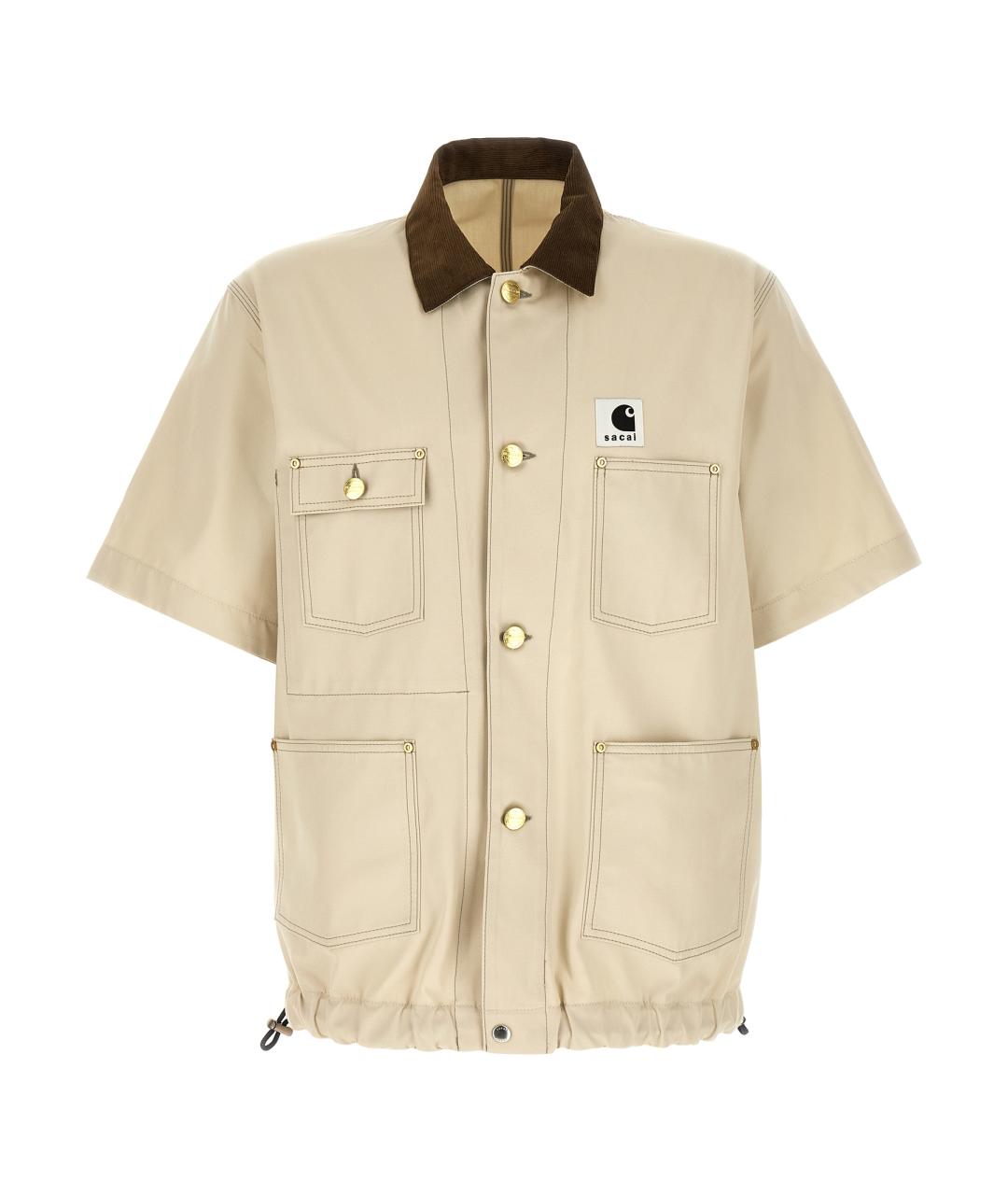 SACAI Бежевая хлопковая кэжуал рубашка, фото 1