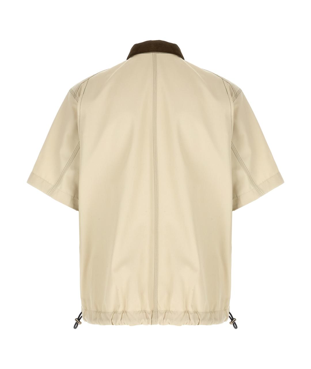 SACAI Бежевая хлопковая кэжуал рубашка, фото 2
