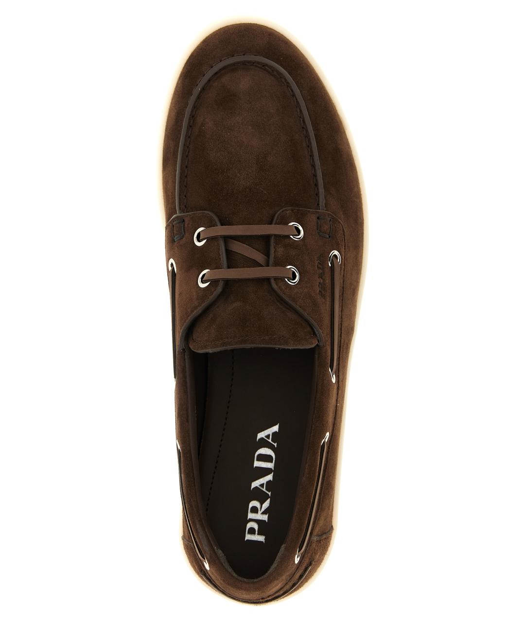 PRADA Коричневые кожаные лоферы, фото 4