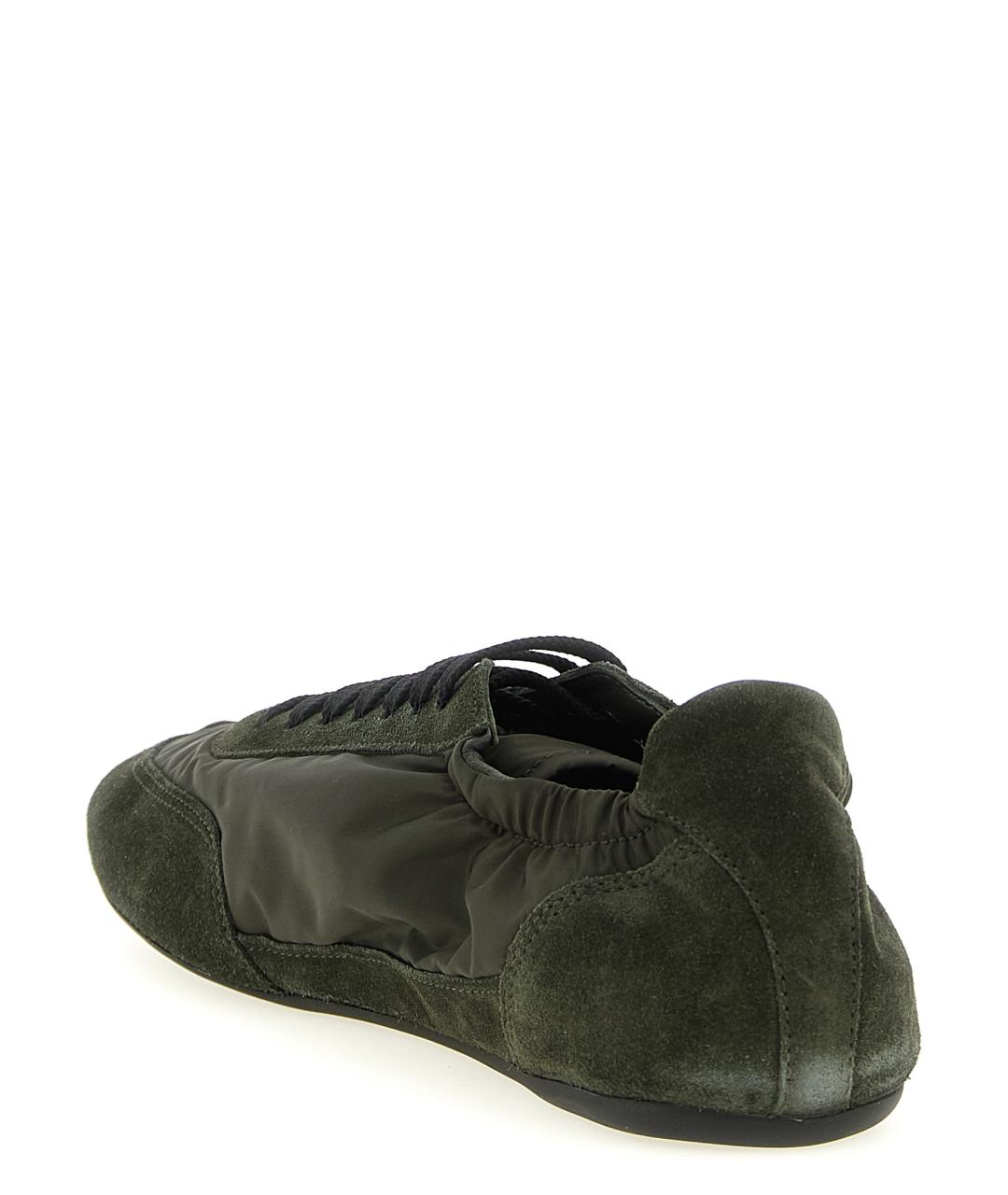 PRADA Зеленые текстильные низкие кроссовки / кеды, фото 3