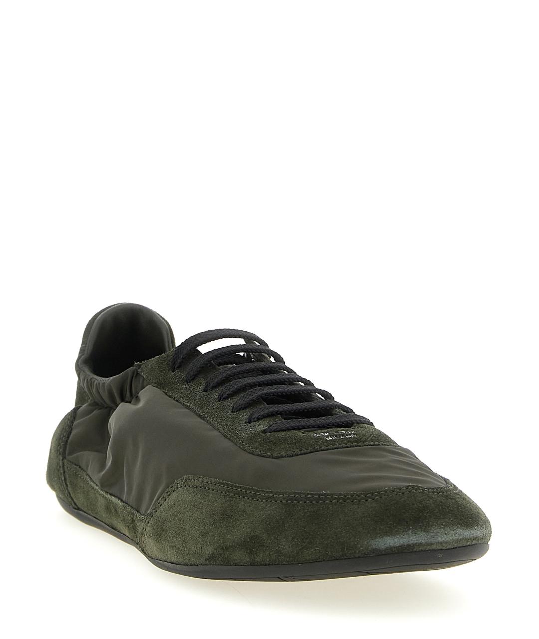 PRADA Зеленые текстильные низкие кроссовки / кеды, фото 2