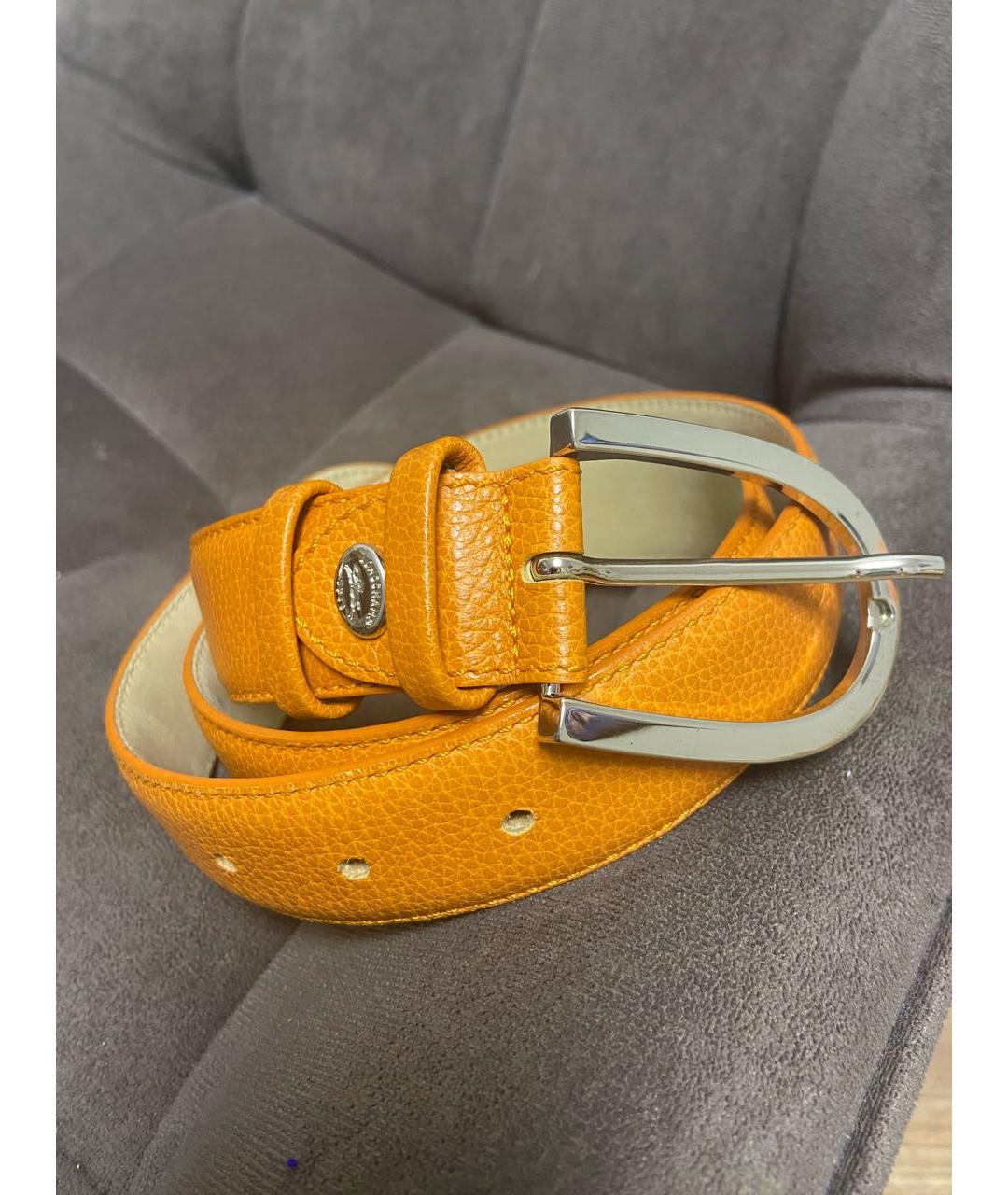 LONGCHAMP Оранжевый кожаный ремень, фото 7