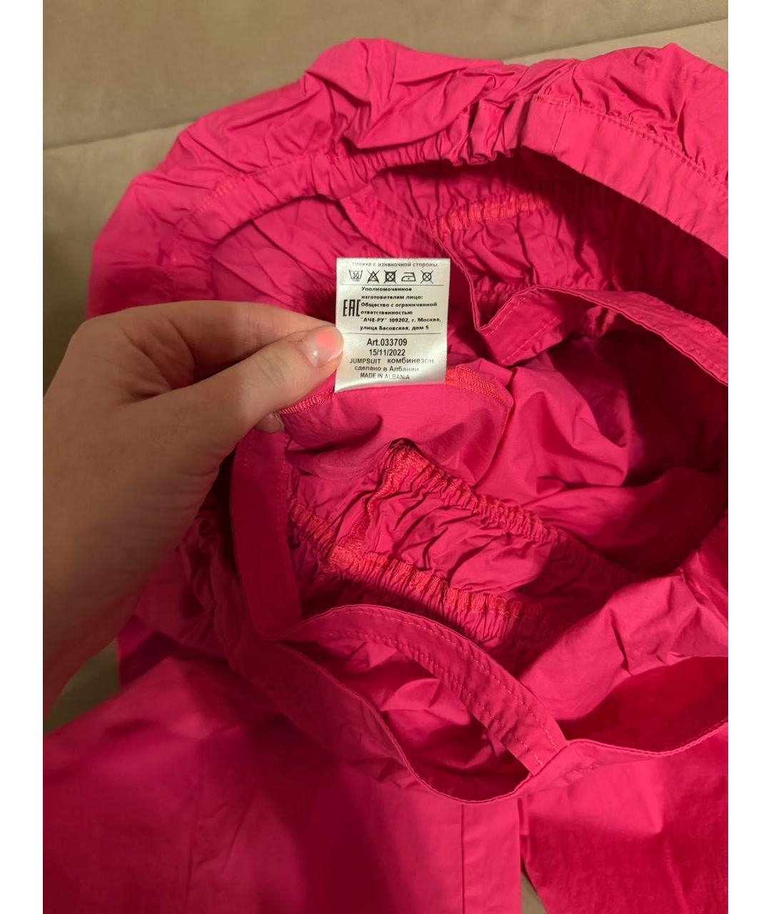 PINKO Розовый хлопковый комбинезон, фото 6