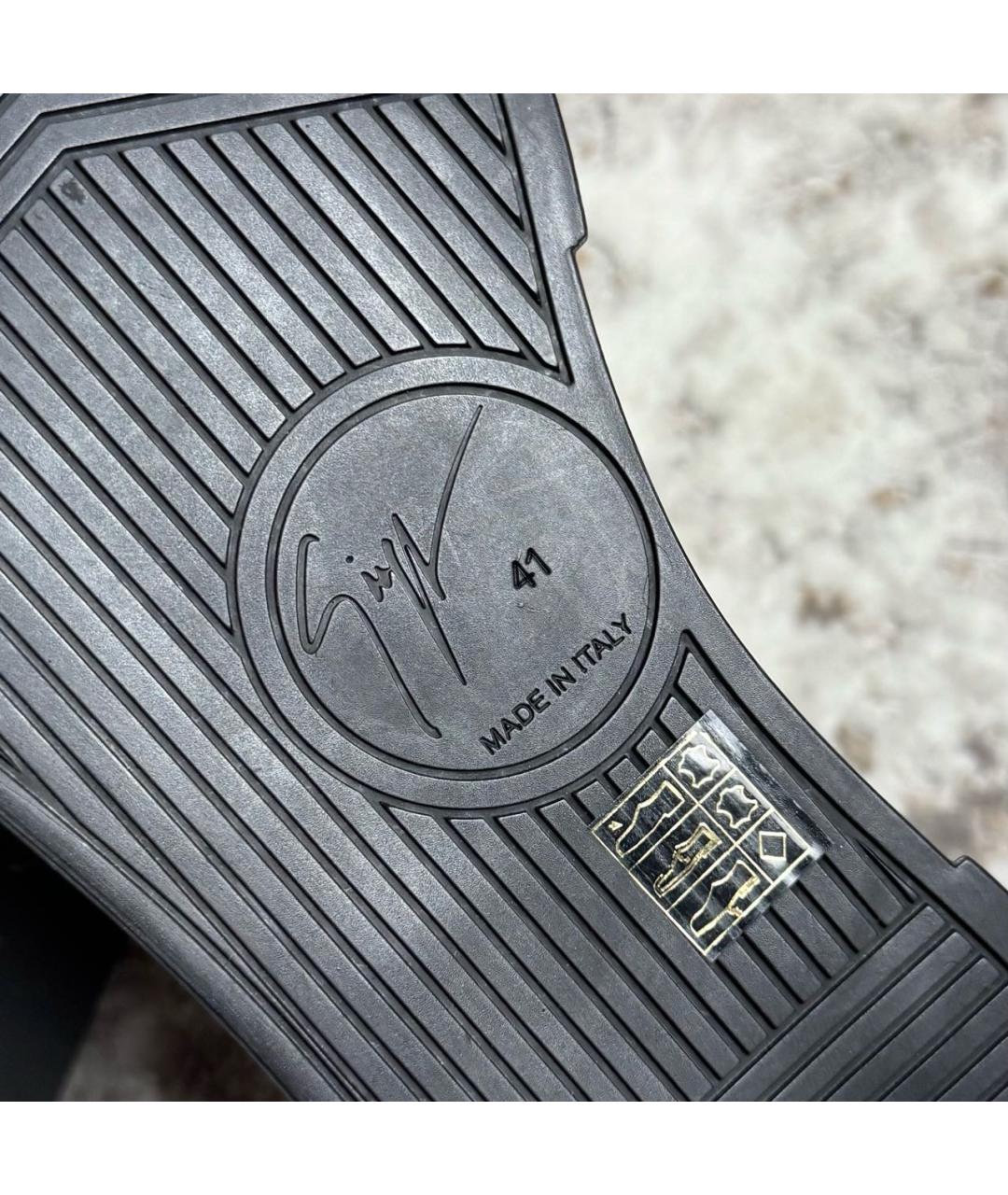 GIUSEPPE ZANOTTI DESIGN Черные кожаные кеды, фото 7