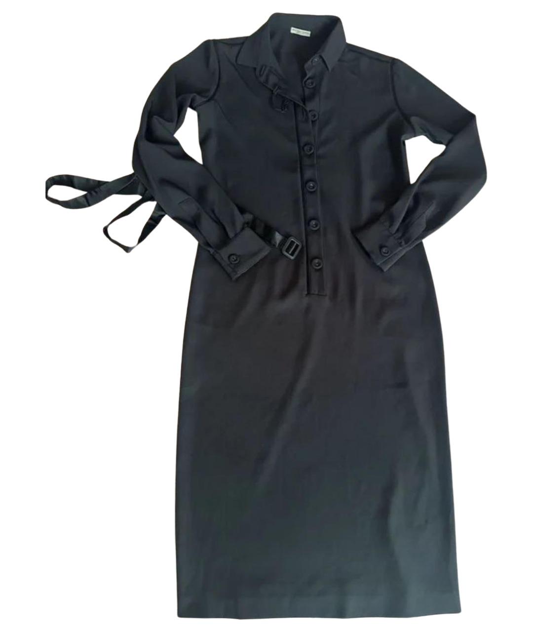 BOTTEGA VENETA Черное шелковое повседневное платье, фото 1