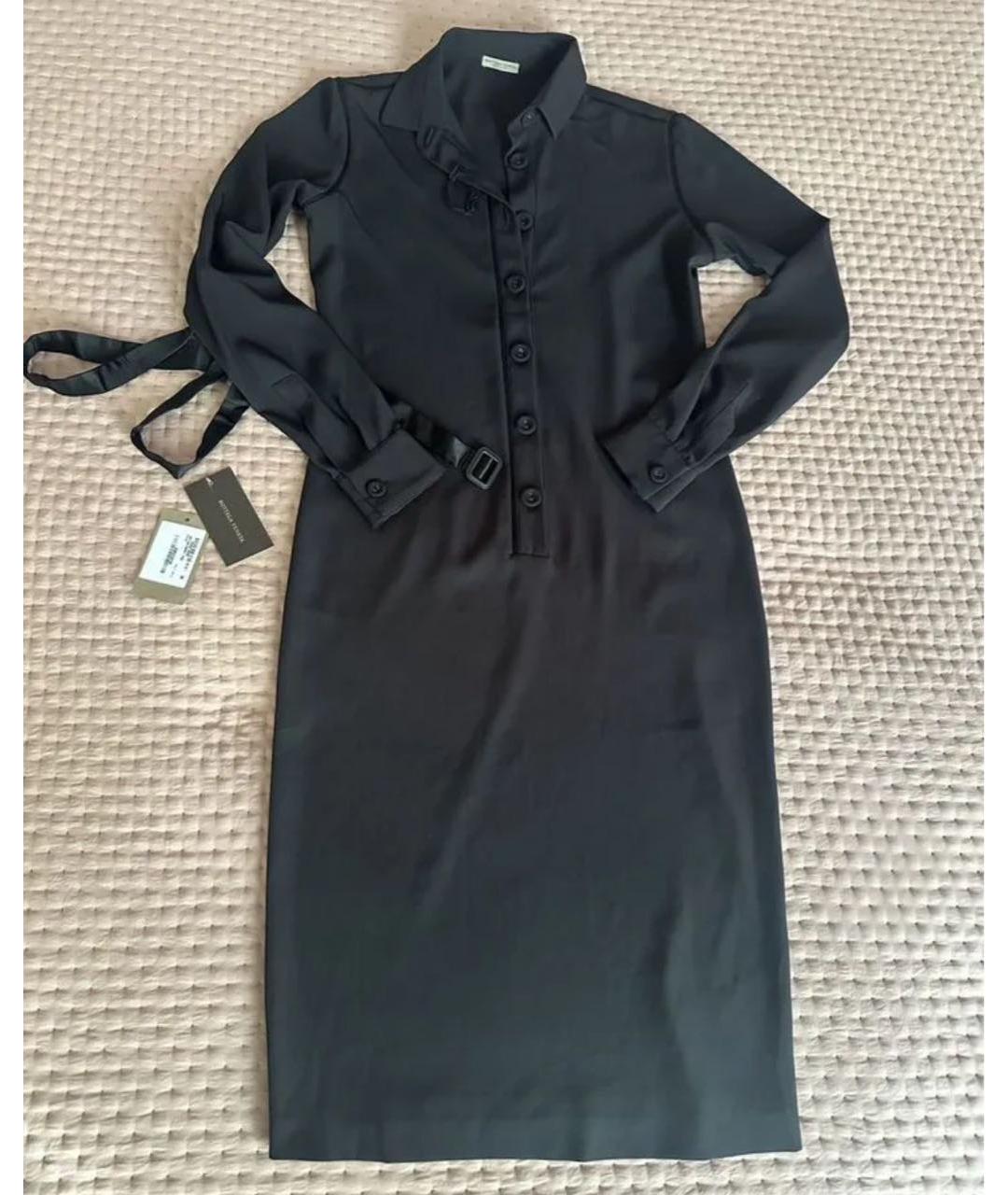 BOTTEGA VENETA Черное шелковое повседневное платье, фото 7