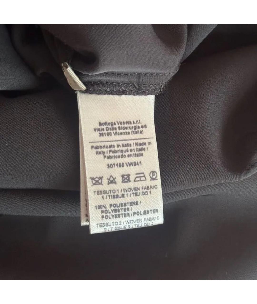 BOTTEGA VENETA Черное шелковое повседневное платье, фото 4