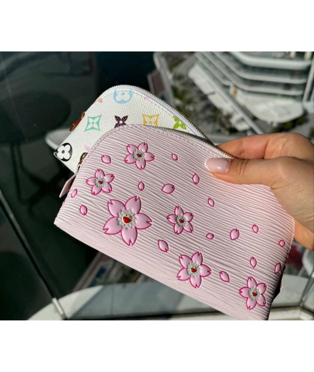 LOUIS VUITTON Розовая кожаная косметичка, фото 2