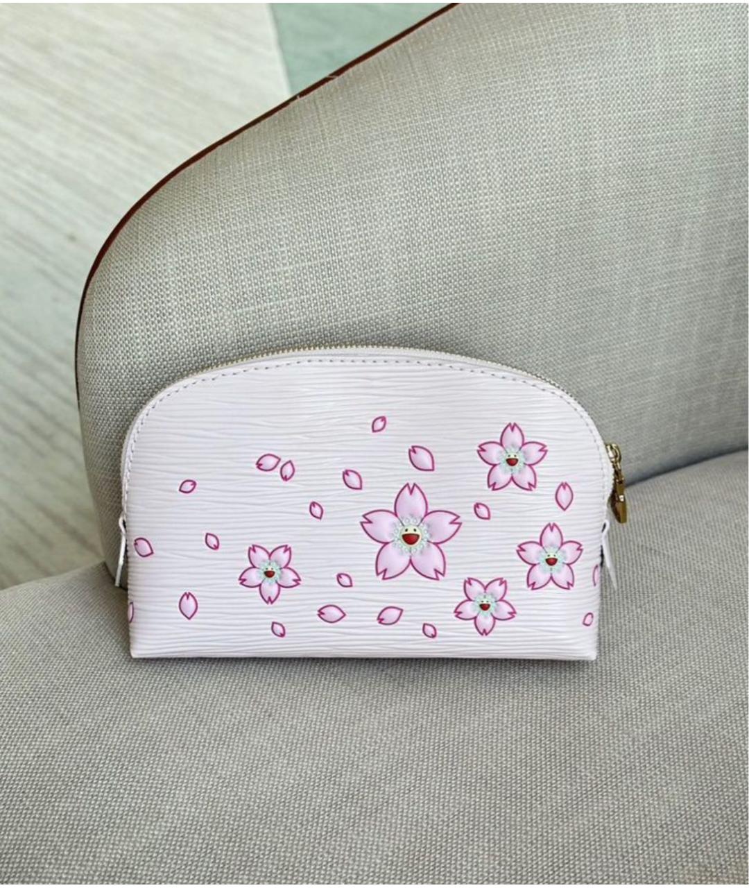 LOUIS VUITTON Розовая кожаная косметичка, фото 4