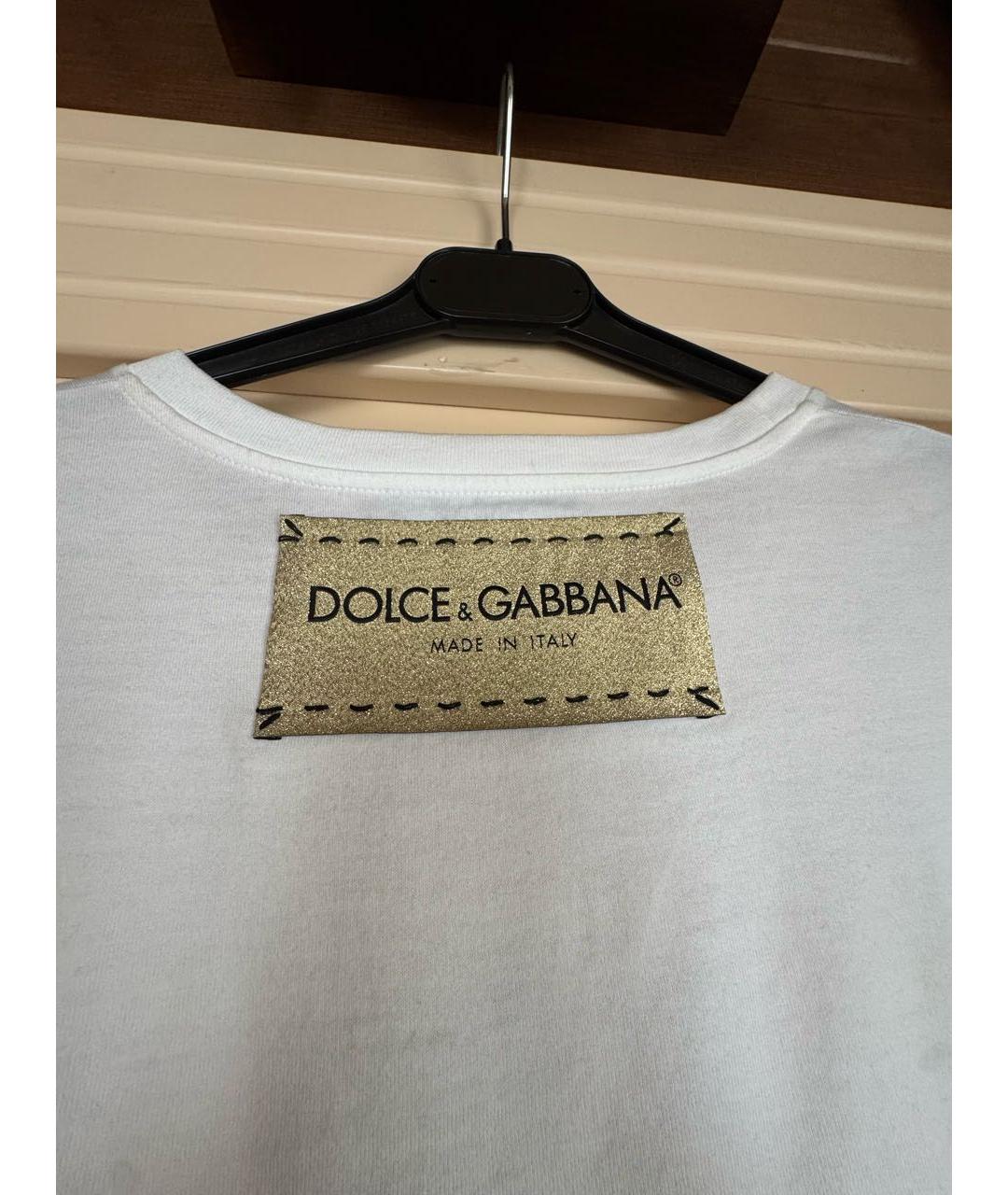 DOLCE&GABBANA Белая хлопковая футболка, фото 6