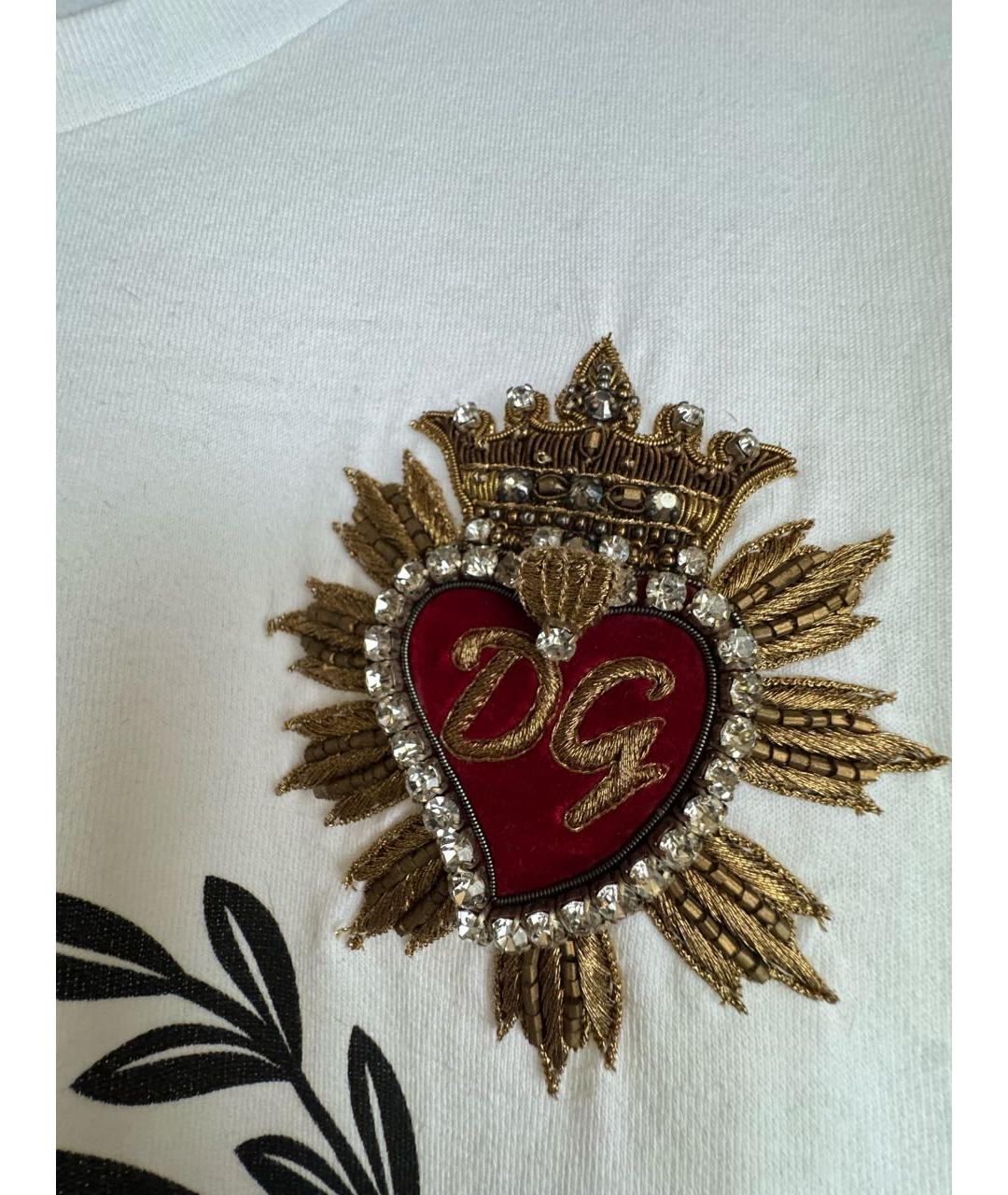 DOLCE&GABBANA Белая хлопковая футболка, фото 4