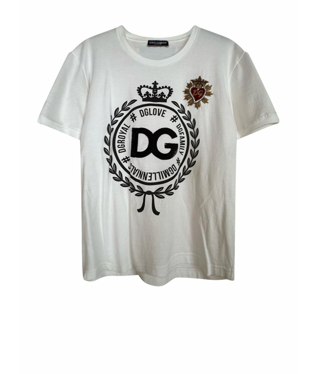 DOLCE&GABBANA Белая хлопковая футболка, фото 7