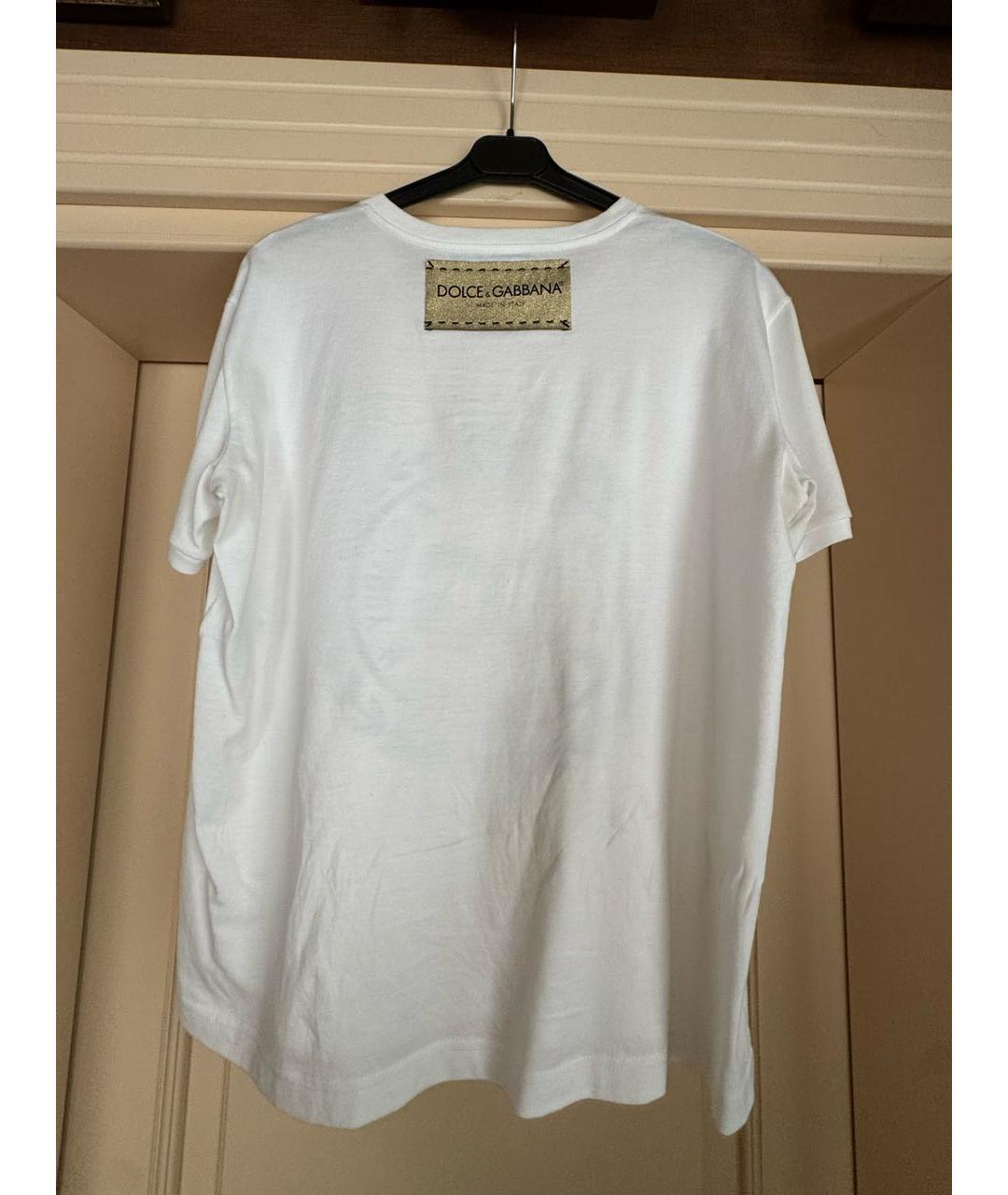 DOLCE&GABBANA Белая хлопковая футболка, фото 2