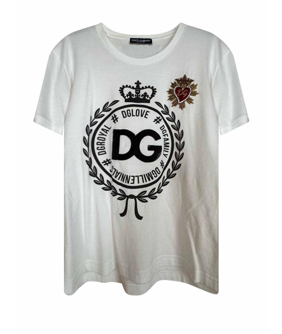 DOLCE&GABBANA Белая хлопковая футболка, фото 1