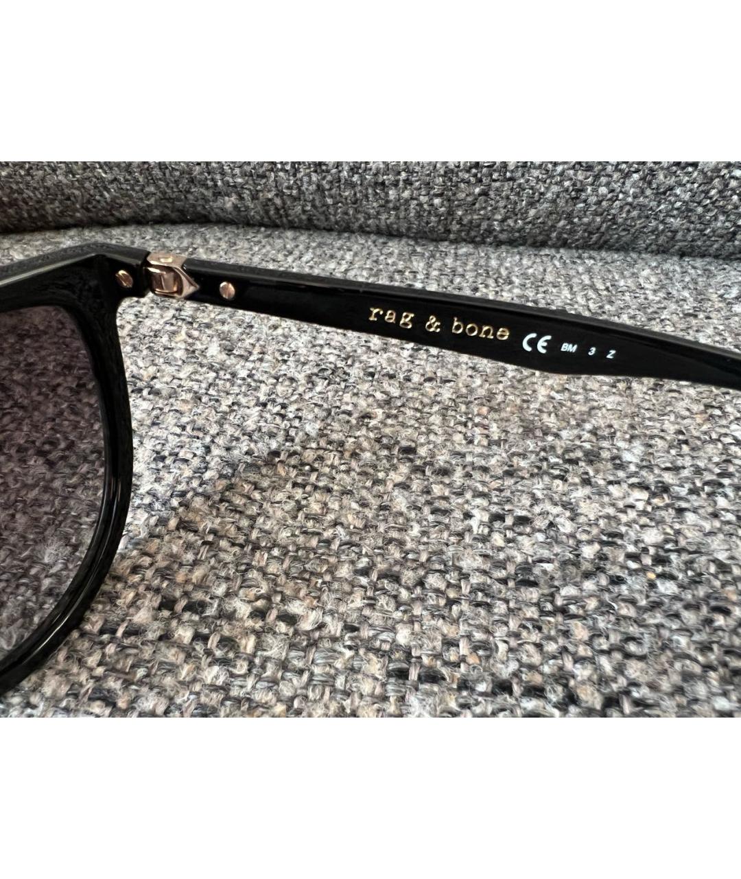 RAG & BONE Черные пластиковые солнцезащитные очки, фото 5