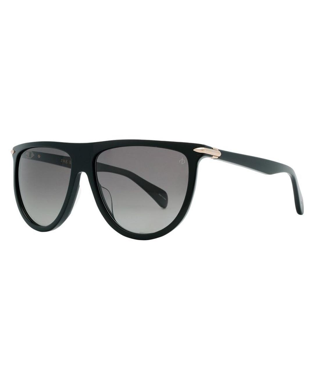 RAG & BONE Черные пластиковые солнцезащитные очки, фото 7