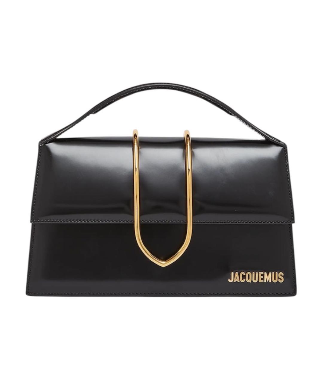 JACQUEMUS Черная кожаная сумка через плечо, фото 7