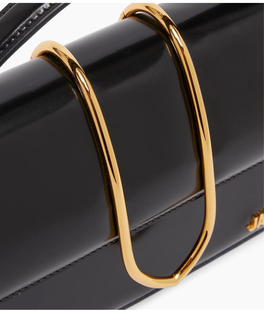 JACQUEMUS Черная кожаная сумка через плечо, фото 2