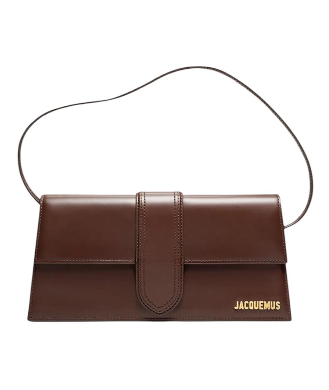 JACQUEMUS Коричневая кожаная сумка через плечо, фото 7