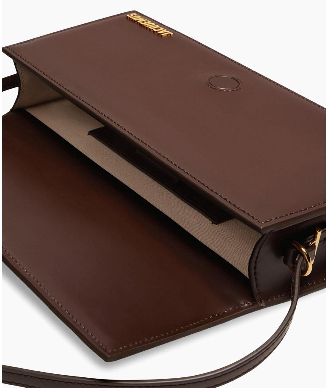 JACQUEMUS Коричневая кожаная сумка через плечо, фото 4