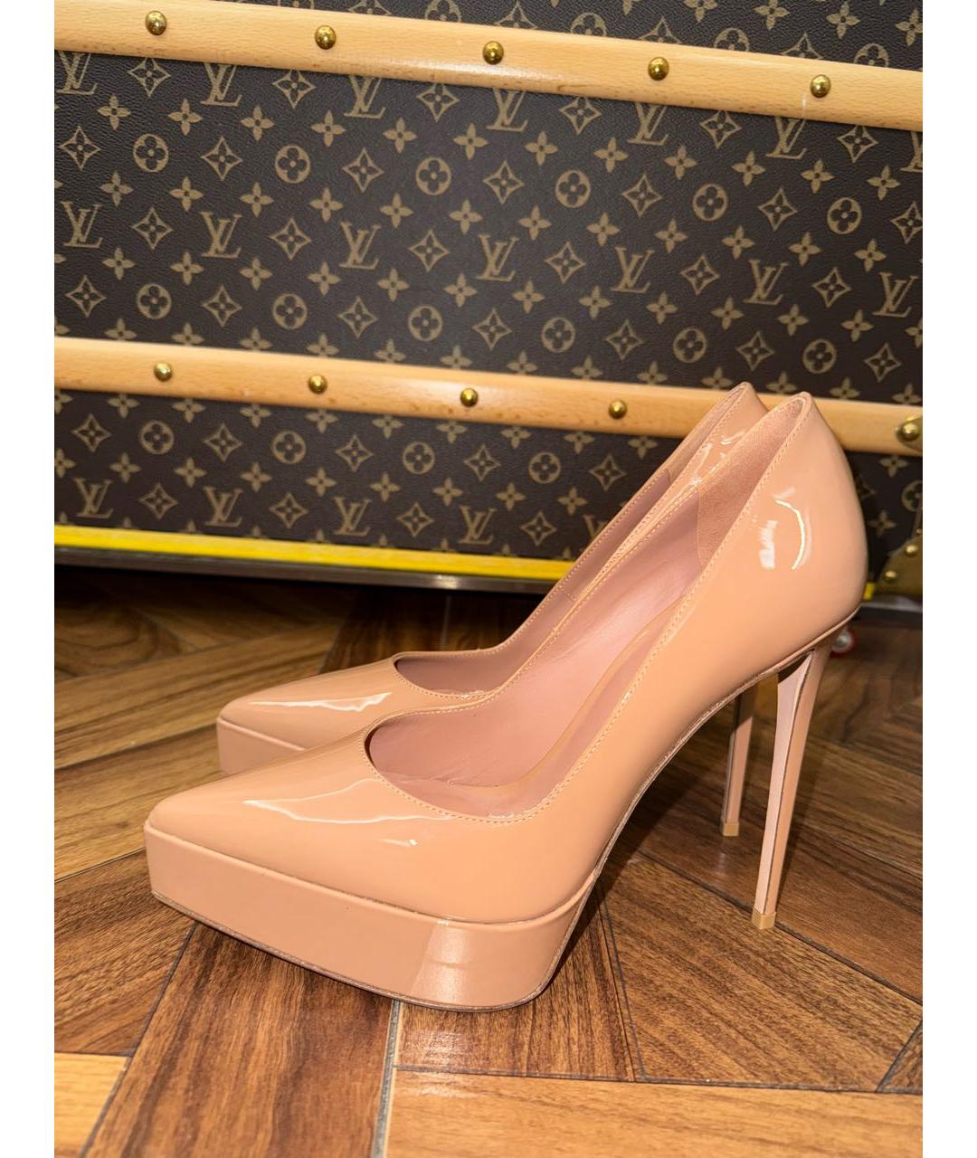 LE SILLA Бежевые туфли из лакированной кожи, фото 5