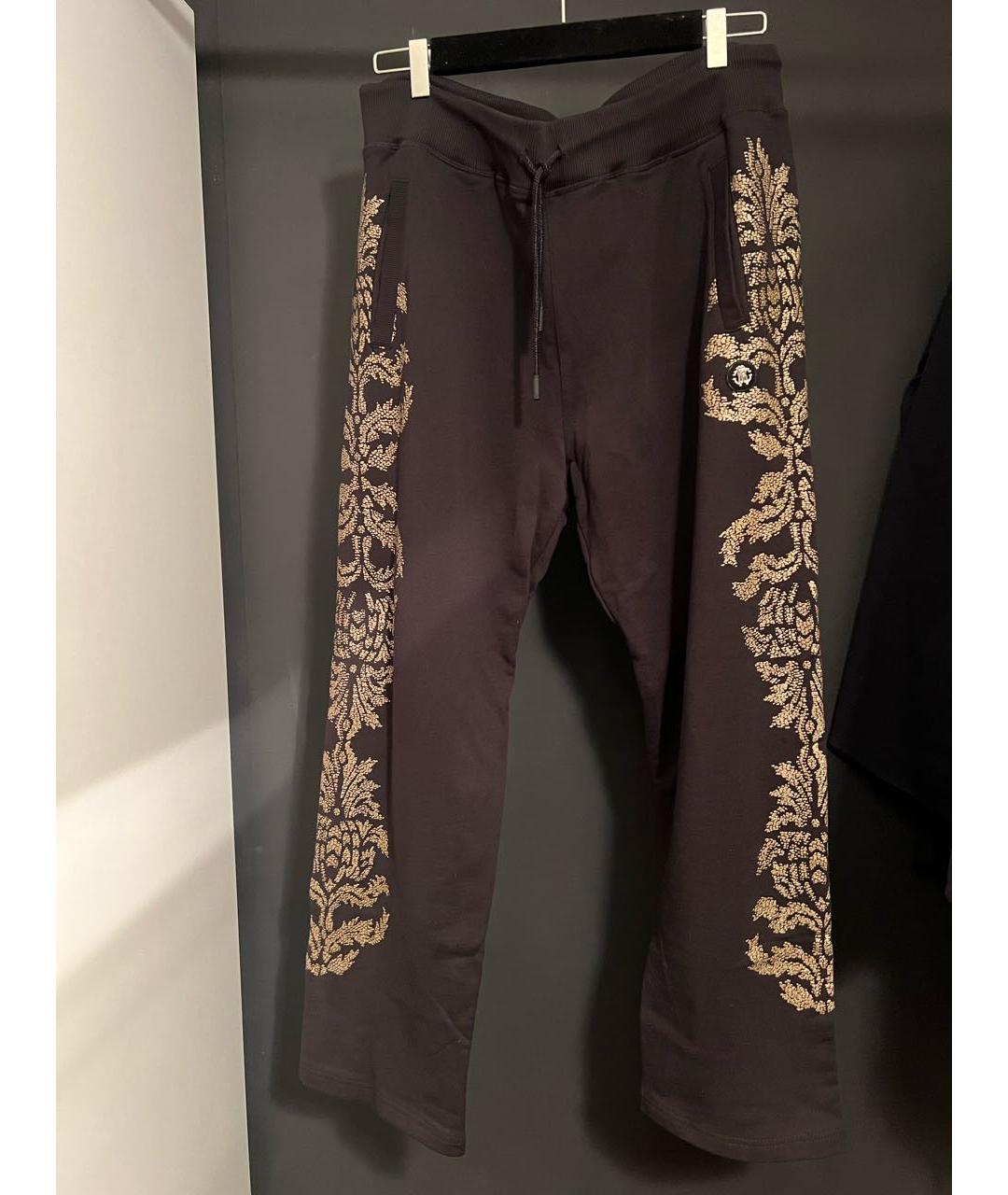 ROBERTO CAVALLI Черные хлопковые прямые брюки, фото 5