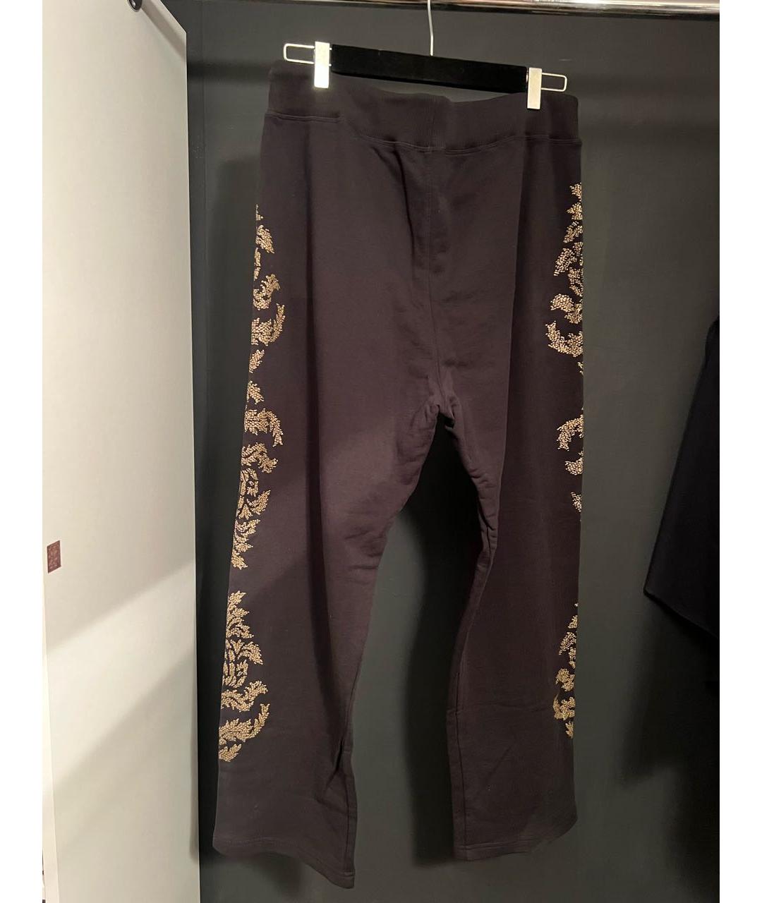 ROBERTO CAVALLI Черные хлопковые прямые брюки, фото 2