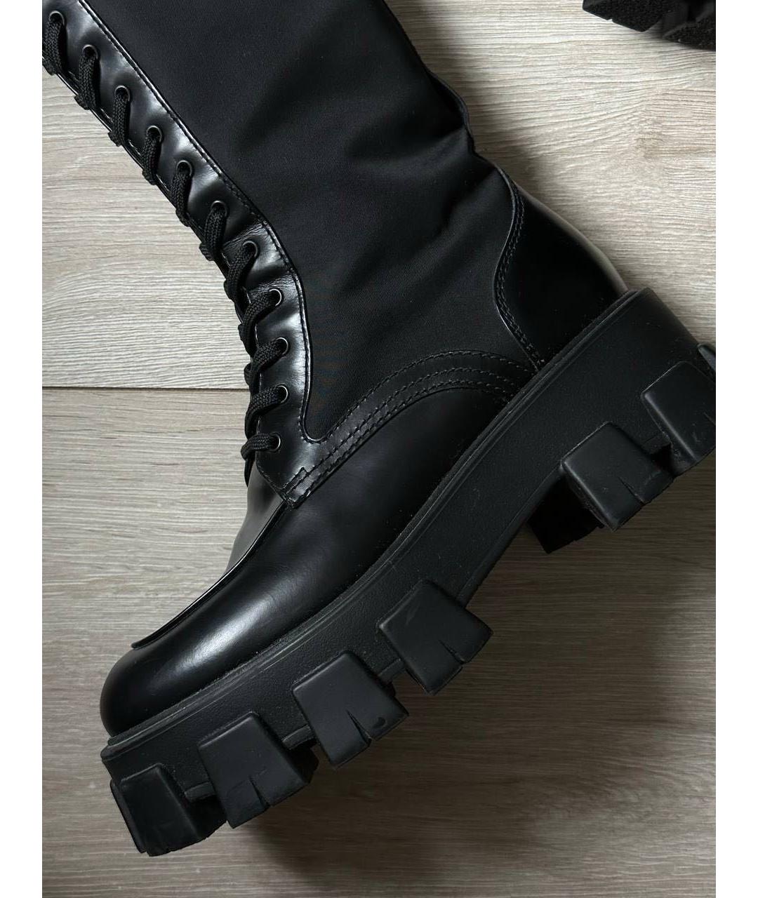 PRADA Черные кожаные ботинки, фото 4