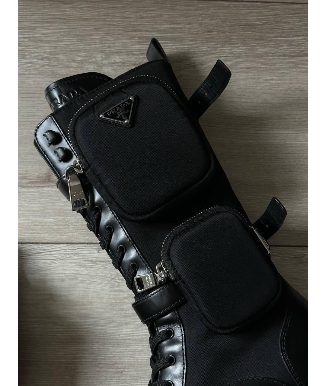 PRADA Черные кожаные ботинки, фото 6