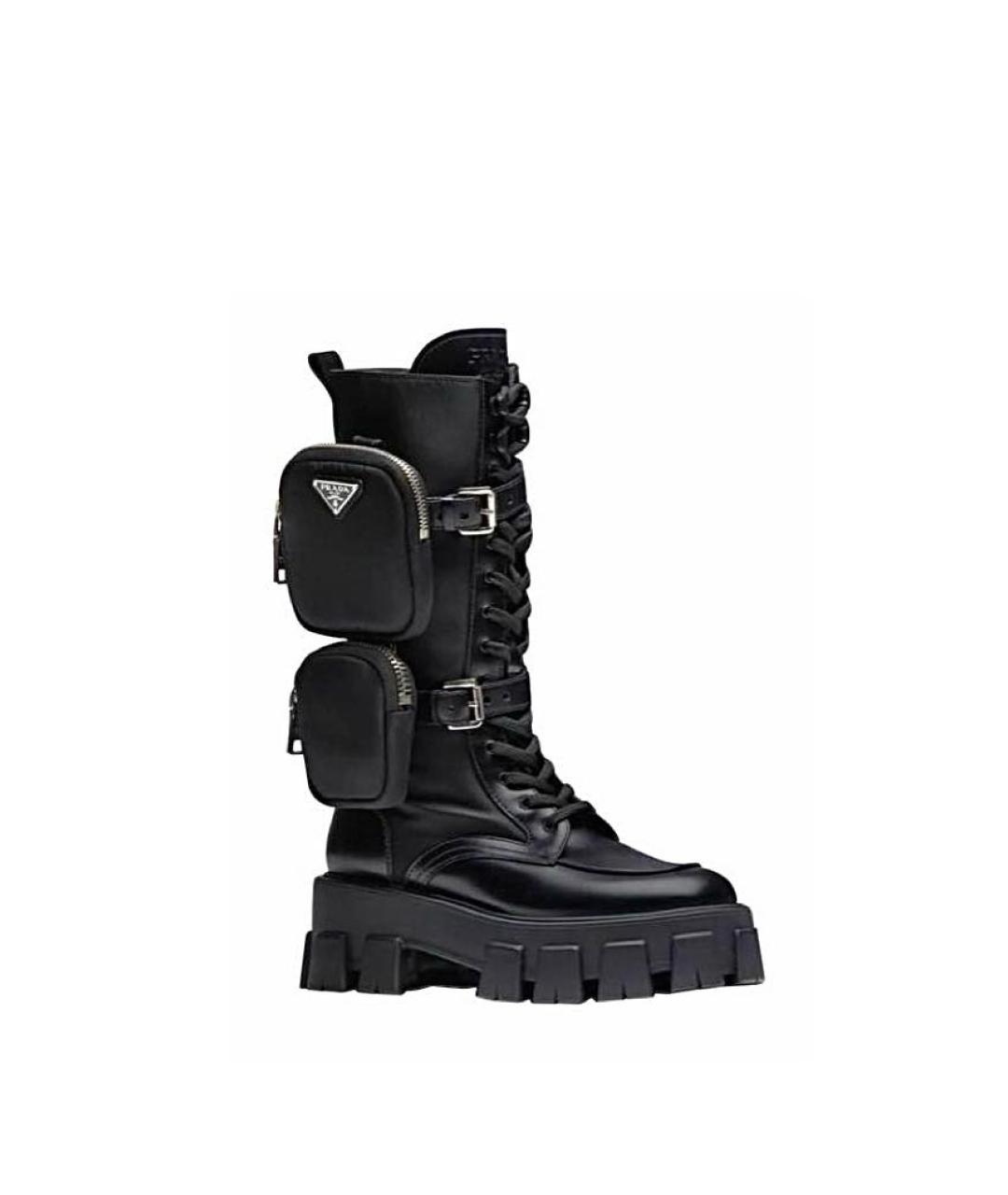 PRADA Черные кожаные ботинки, фото 9