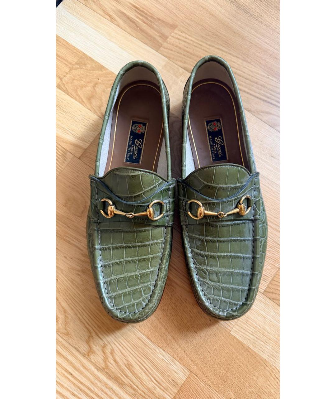 GUCCI Хаки лоферы, фото 2