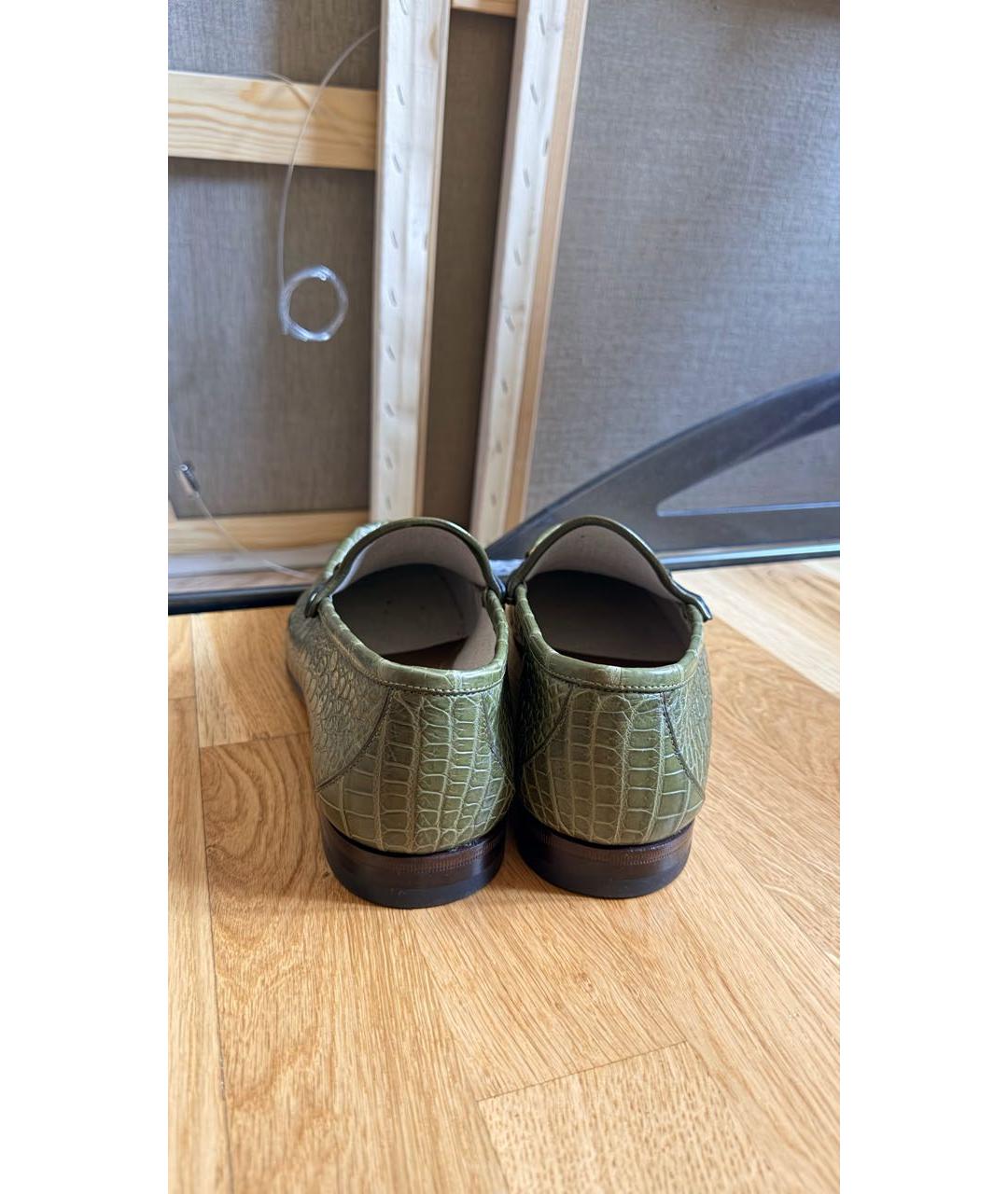 GUCCI Хаки лоферы, фото 4