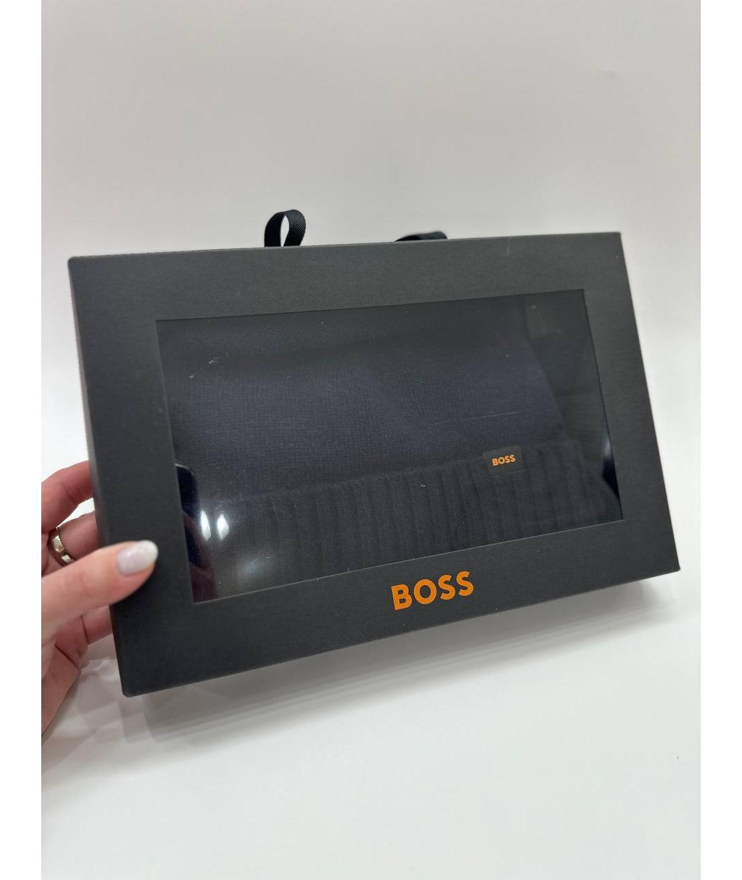 HUGO BOSS Темно-синяя шерстяная шапка, фото 4