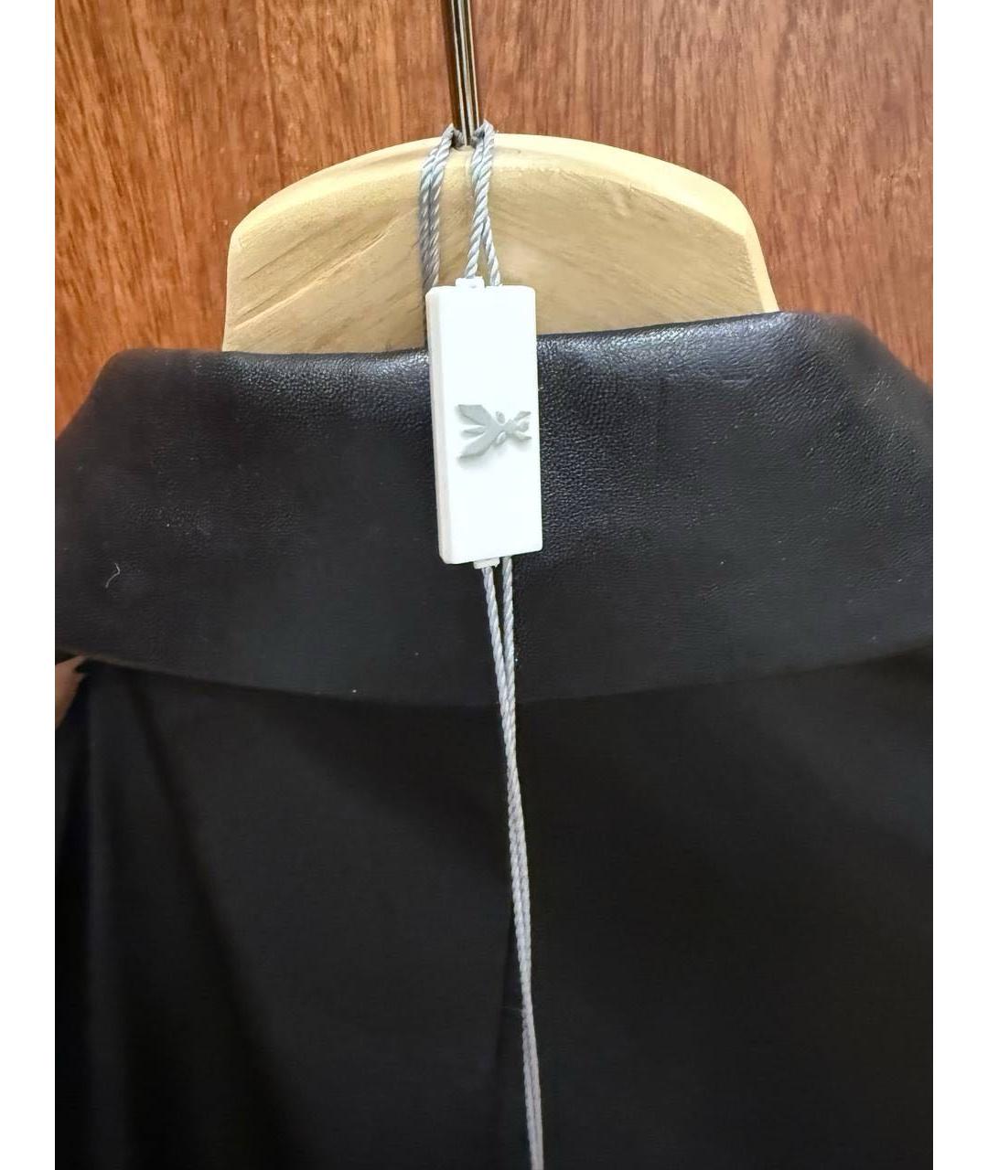 PATRIZIA PEPE Черное кожаное пальто, фото 3