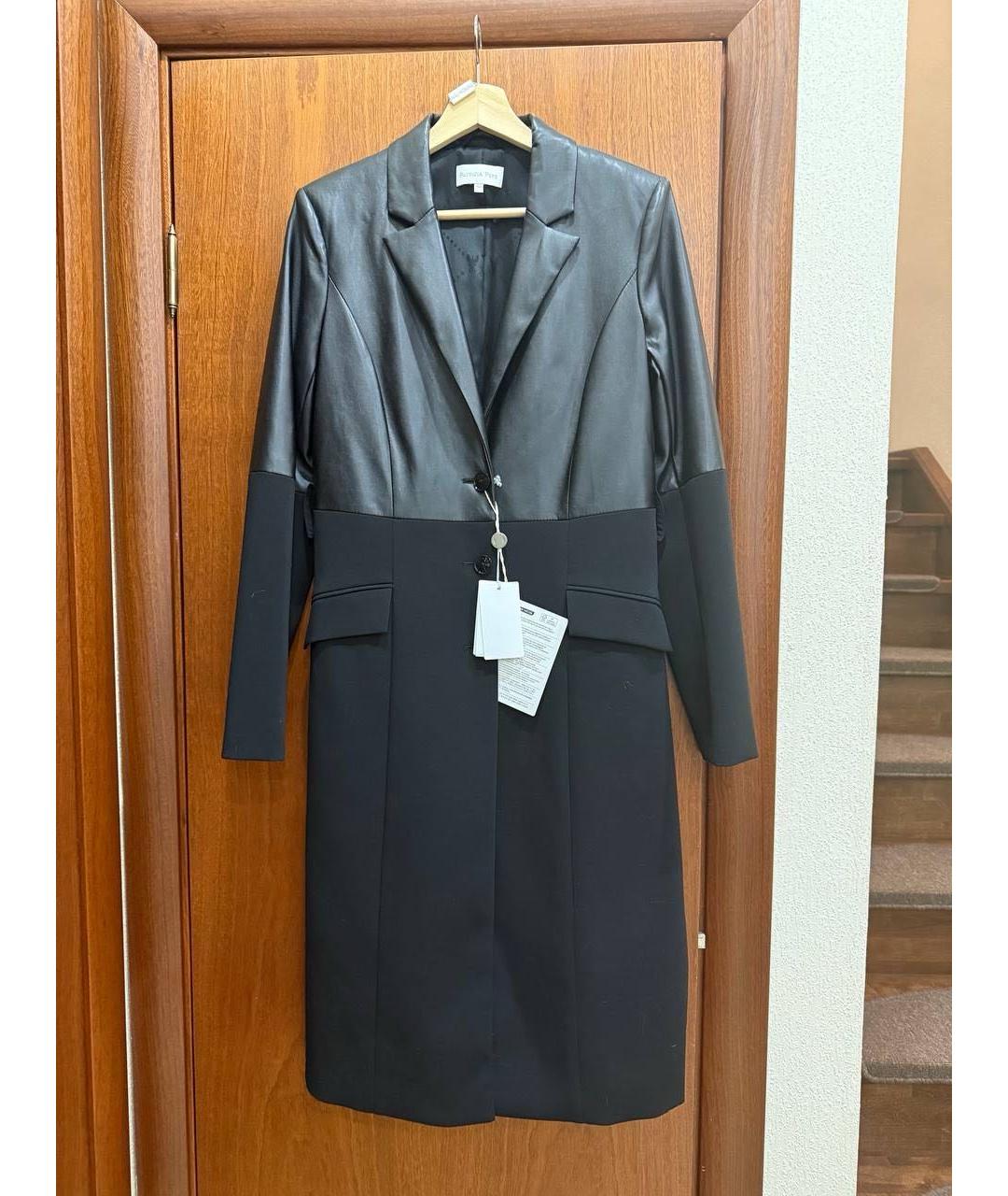 PATRIZIA PEPE Черное кожаное пальто, фото 9