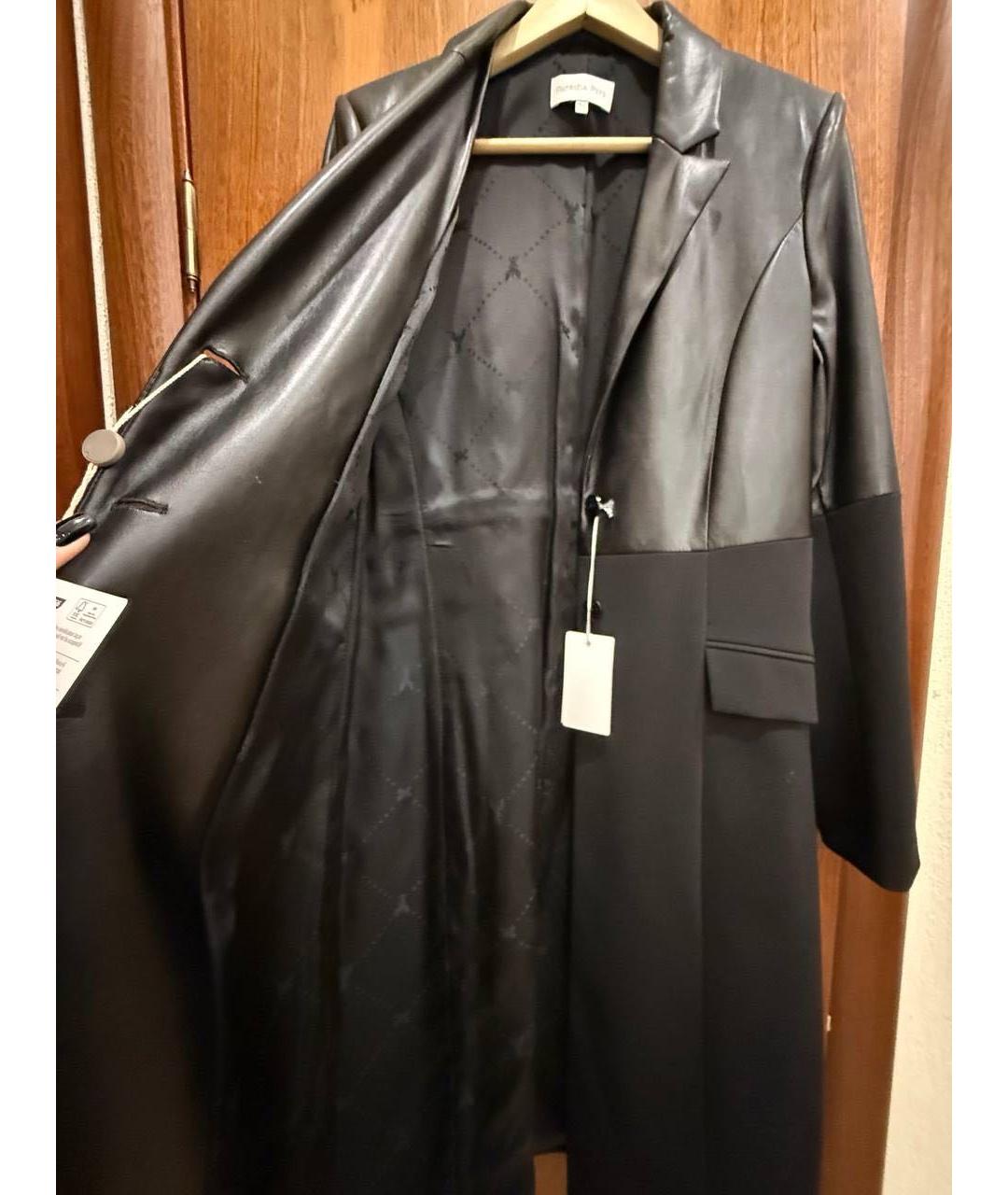 PATRIZIA PEPE Черное кожаное пальто, фото 4