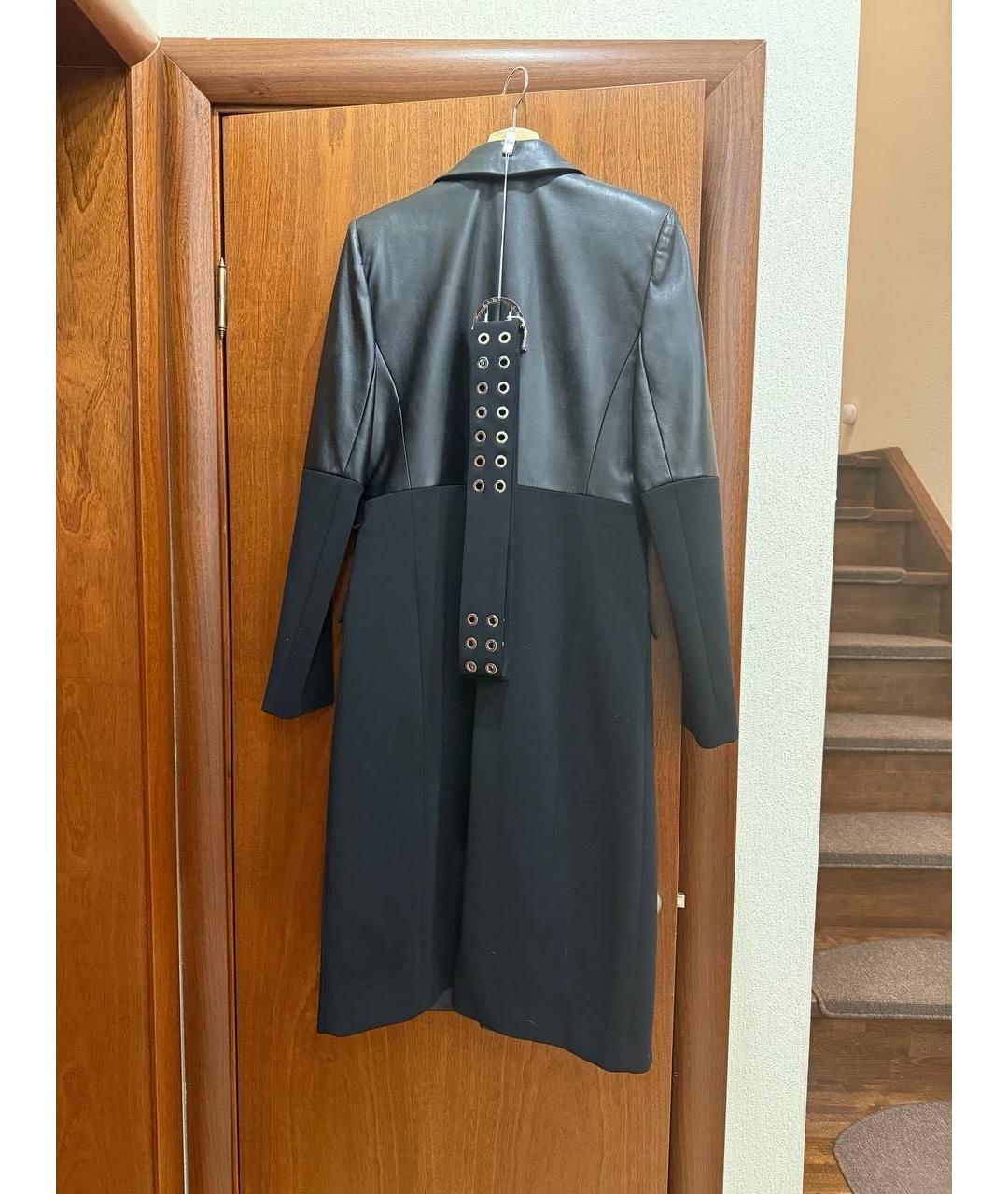 PATRIZIA PEPE Черное кожаное пальто, фото 2