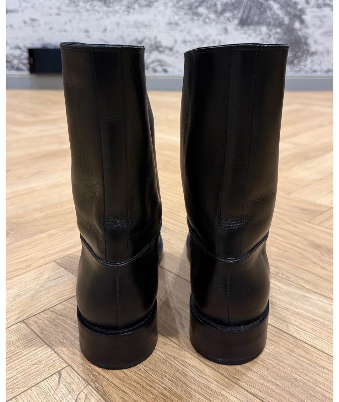 LOUIS VUITTON Черные кожаные сапоги, фото 3