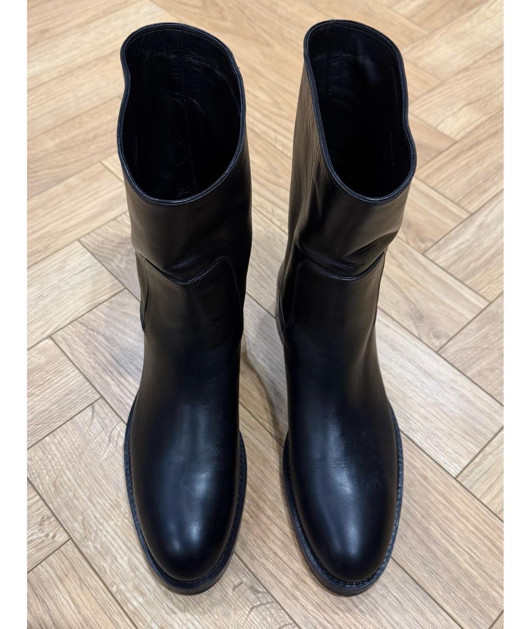 LOUIS VUITTON Черные кожаные сапоги, фото 4