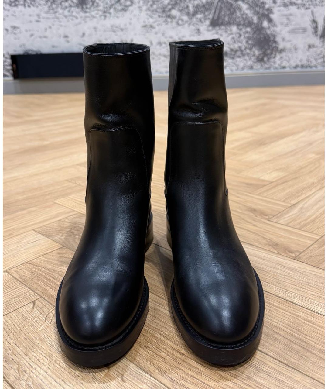 LOUIS VUITTON Черные кожаные сапоги, фото 5